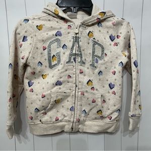 GirlGap Logo Zip Hoodie heart print